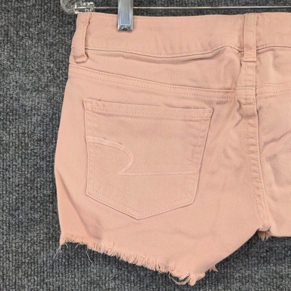American Eagle Womens Cut Off Jean Shorts Pink Size 4 Stretch - Picture 8 of 11